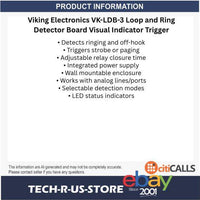 Viking Electronics VK-LDB-3 Loop & Ring Detector Board Visual Indicator Trigger