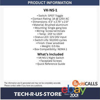 Viking Electronics VK-NS-1 Night Switch Manual Overide Toggle Remote Access Ctrl