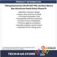 Viking Electronics VK-VE-6X7-PNL Surface Mount Box Aluminum Panel Entry Phone