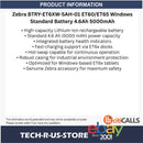 Zebra BTRY-ET6XW-5AH-01 ET60/ET65 Windows Standard Battery 4.6Ah 5000mAh Power