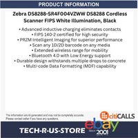 Zebra DS8288-SR4F004VZWW DS8288 Cordless Scanner FIPS Inductive Charging Black