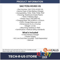 Zebra SAC-TC51-HC4SC-01 TC5X-HC 4-Slot Batt Charger Kit Healthcare Grade Mobile