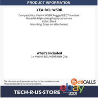 Yealink BCL-W59R W59R-BC 330100010031 Rugged Belt Clip for W59R DECT Handset