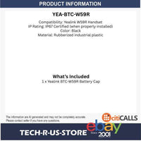 Yealink BTC-W59R W59R-BTC 330100001029 Battery Cap Cover for W59R Rugged Handset