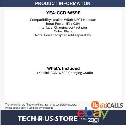 Yealink CCD-W59R 230200600001 Charging Cradle Base for W59R Wireless Phone