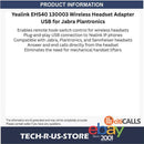 Yealink EHS40 130003 Wireless Headset Adapter USB for Jabra Plantronics