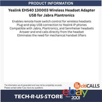 Yealink EHS40 130003 Wireless Headset Adapter USB for Jabra Plantronics