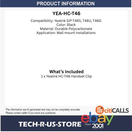 Yealink HC-T46 HC-T46 Handset Clip for T46S T46U T46G IP Phones