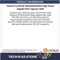 Yealink YLPOE30 330000030000 High Power Gigabit PoE+ Injector 30W