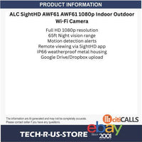 ALC AWF61 SightHD 1080 720 Indoor Outdoor Wi-Fi Camera LED IR Sensor Video Audio