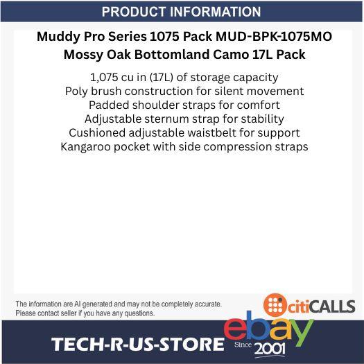 Muddy MUD-BPK-1075MO Pro Series 1075 Pack Mossy Oak Bottomland Camo 17L Pack