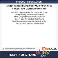 Muddy MUD-PSCHR Padded Swivel Chair 360 Swivel 300lb Capacity Blind Chair