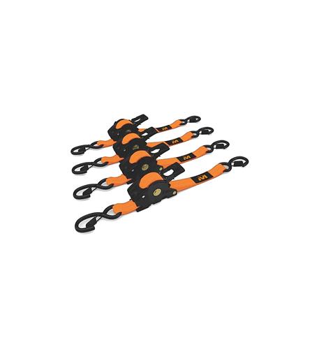 Muddy MUD-RRS10-4PK Retractable Ratchet Straps 4PK 1in x 10ft Retractable 1322lb