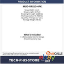 Muddy MUD-RRS10-4PK Retractable Ratchet Straps 4PK 1in x 10ft Retractable 1322lb