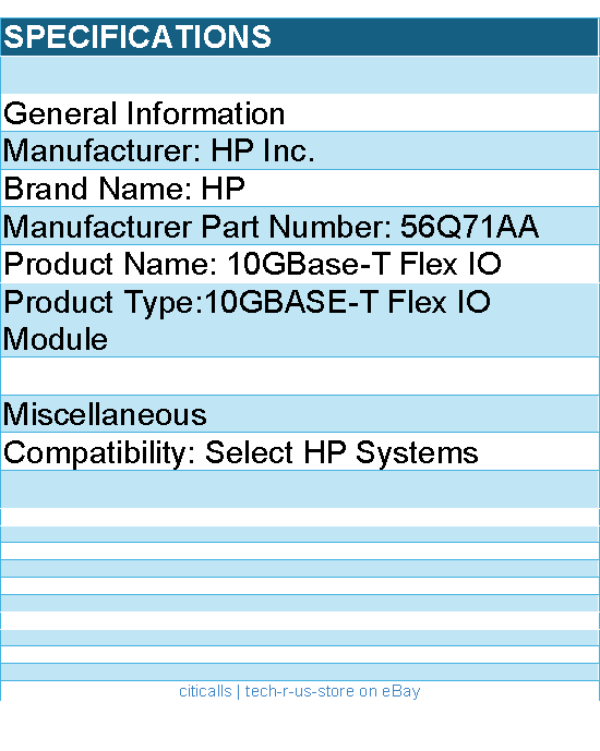 HP 56Q71AA 10GBase-T Flex IO for Elite Desk ProDesk Z1 G1i Desktop Open Box