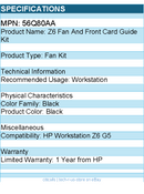 HP 56Q80AA Z6 Fan And Front Card Guide Kit - for HP Workstation Z6 G5