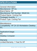 HP 56Q81AA SmartBuy Z4 Mem Cooling Solution for HP Z4 G5 Workstation Desktop PC