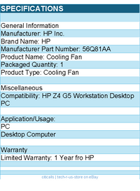 HP 56Q81AA SmartBuy Z4 Mem Cooling Solution for HP Z4 G5 Workstation Desktop PC