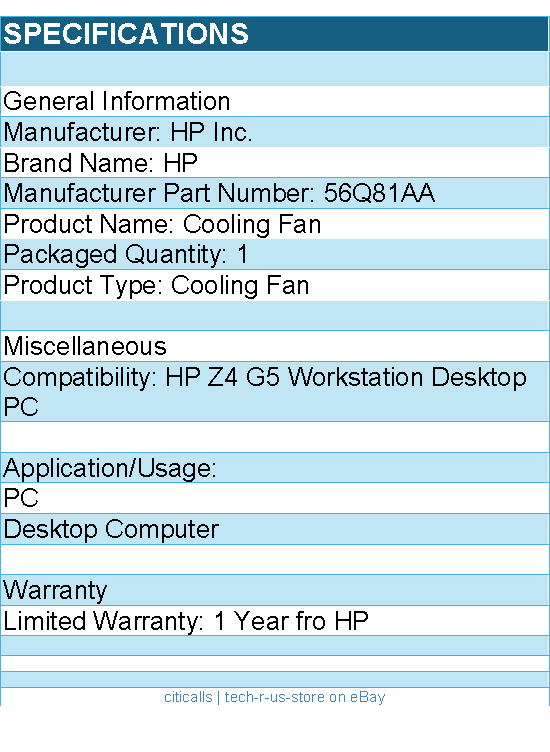 HP 56Q81AA SmartBuy Z4 Mem Cooling Solution for HP Z4 G5 Workstation Desktop PC