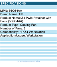HP 56Q84AA Z4 PCIe Retainer with Fans for HP Z4 Workstation