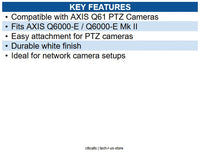 AXIS 5901-301 T94A01C Attachment Kit for Select PTZ Cameras, White