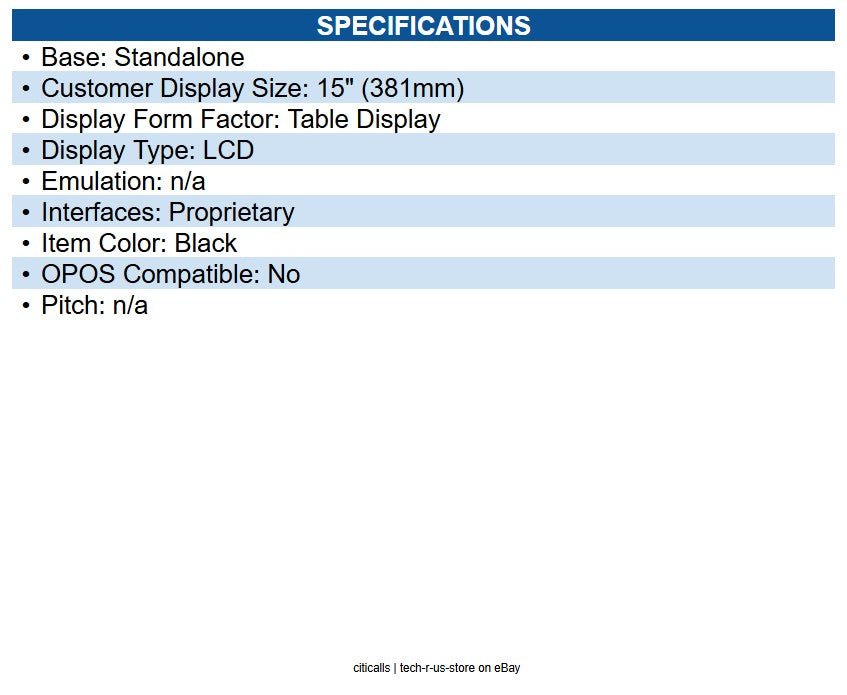 NCR 5915MC143 Xl15 5915 15" Projected Capacitive Pcap Touchscreen Pos Display