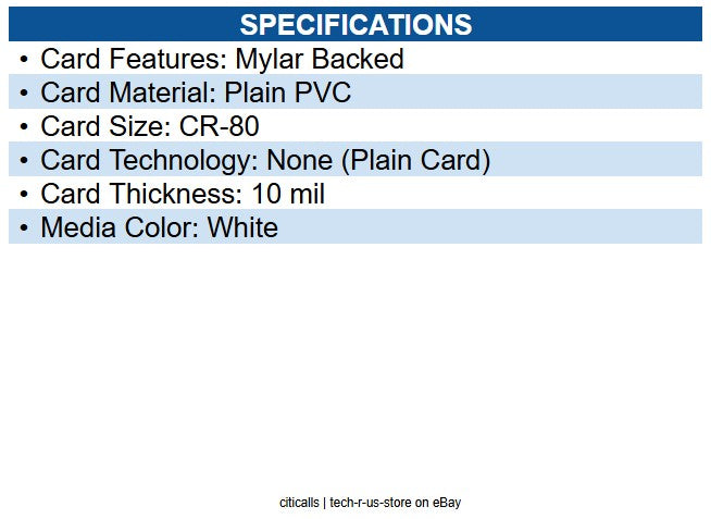 Entrust 597640-001 StickiCard Adhesive Back Card 2.13" x 3.37" Length - White