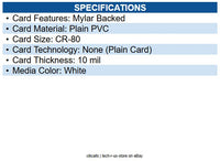 Entrust 597640-001 StickiCard Adhesive Back Card 2.13" x 3.37" Length - White