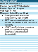 BTI 5A10W86254-BTI 65W TYPE-C AC ADAPTER - Compatible OEM: 5A10W86254