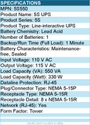 Eaton 5S550 5S UPS 550 VA 330 Watt 120V Line-Interactive Battery Backup Tower