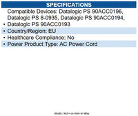 Datalogic 6003-0940 Standard Power Cord for Power Adapter
