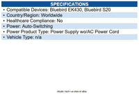 TSC 602010012 ACCESSORY PWR-ADPT-9V3A-TA-V1; POWER; 9V/3A POWER ADAPTER