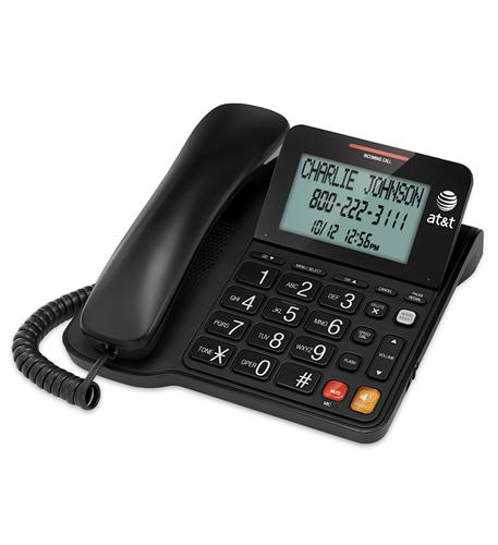 AT&T CL2940 Black Corded Phone with Caller ID/Call Waiting Large Display