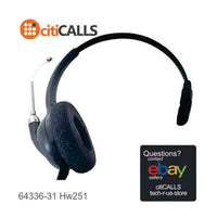 Plantronics 64336-31 SupraPlus HW251 Headset Wired Mono QuickDisconnect GENIUNE