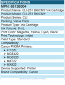 Canon 6513B004 CLI-251 BK/CMY Standard Yield Inkjet Ink Cartridge - Value Pack