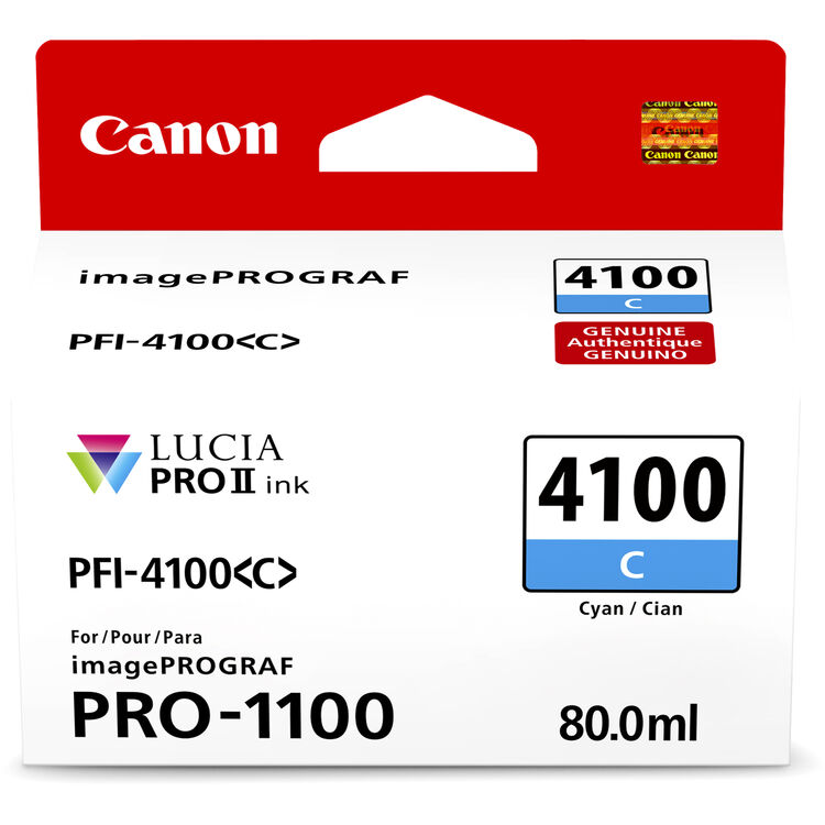 Canon 6778C002 PFI-4100 Cyan Pigment Ink Tank (80mL)
