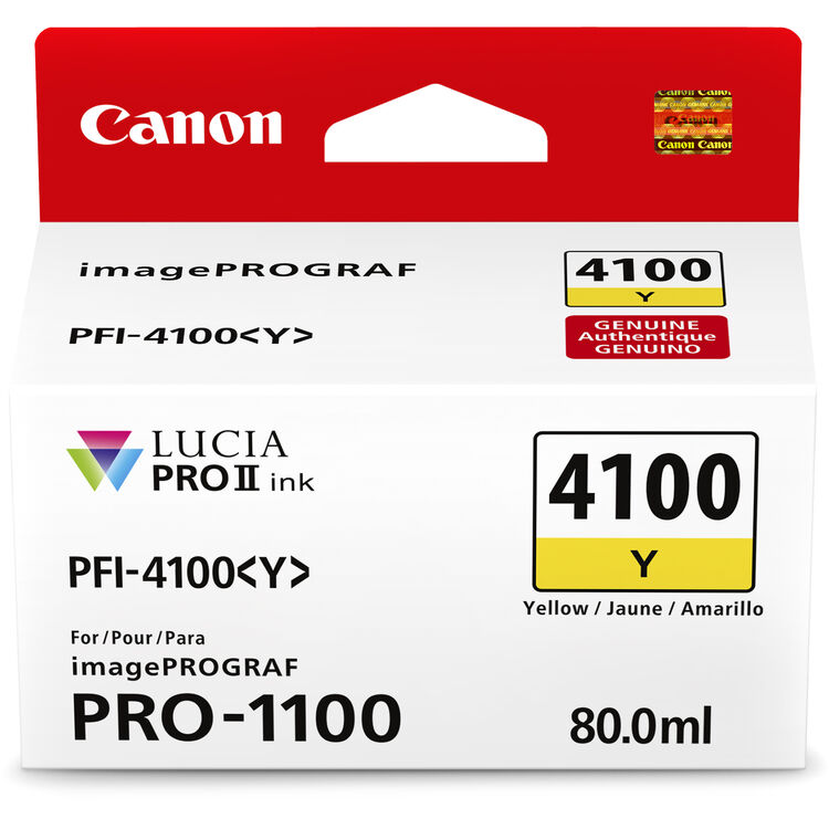 Canon 6780C002 Lucia PRO II PFI-4100 Original Inkjet Ink Cartridge - Yellow