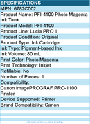 Canon 6782C002 Lucia PRO II PFI-4100 Original Inkjet Ink Cartridge