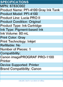 Canon 6783C002 Lucia PRO II PFI-4100 Original Inkjet Ink Cartridge - Gray