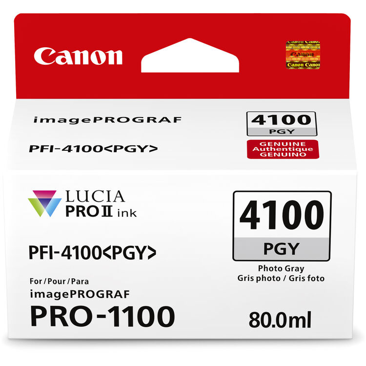 Canon 6784C002 Lucia PRO II PFI-4100 Original Inkjet Ink Cartridge - Gray