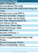Canon 6784C002 Lucia PRO II PFI-4100 Original Inkjet Ink Cartridge - Gray