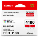 Canon 6785C002 PFI-4100 Red Pigment Ink Tank (80mL) - Inkjet