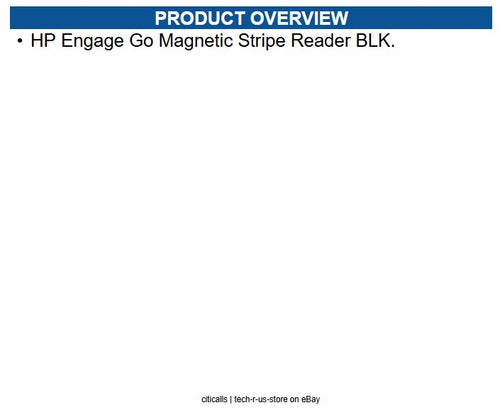 HP Retail 6K9B2AA Engage Go Magnetic Stripe Reader Black