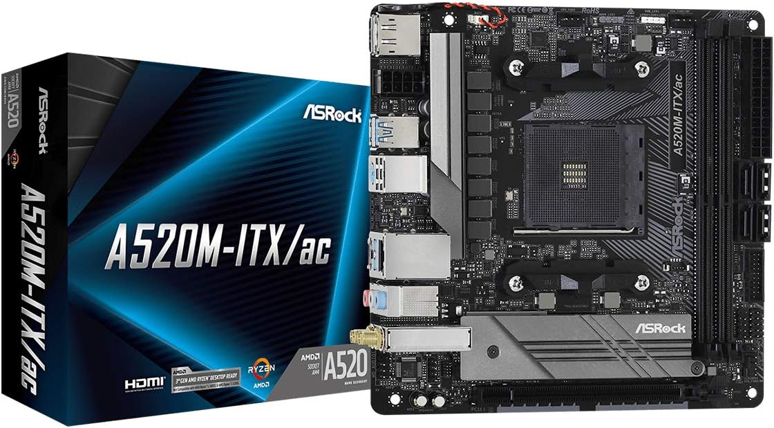 ASRock A520M-ITX/ac - Motherboard - mini ITX - Socket AM4 - AMD A520 Chipset