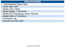 Zebra 72275 Z-select 4000d Paper Labels White - 2" X 1" - Direct Thermal - 3"