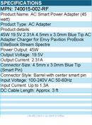 HPI 740015-002-RF AC Smart Power Adapter (45 watt) - 19.5V - 2.31A