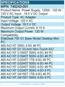 HPI 740243-001 Power Supply, 120W - 120 W - 120 V AC Input - 19.5 V DC Output