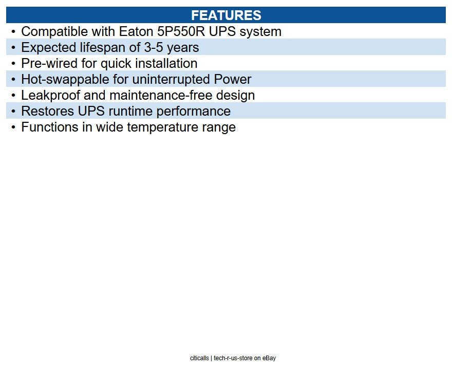 Eaton 744-A2217 Internal Replacement Battery Cartridge for 5P550R UPS Systems