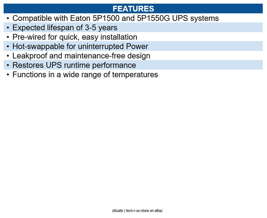 Eaton 744-A2223 Internal Replacement Batteries for 5P1500/5P1550G, Pack