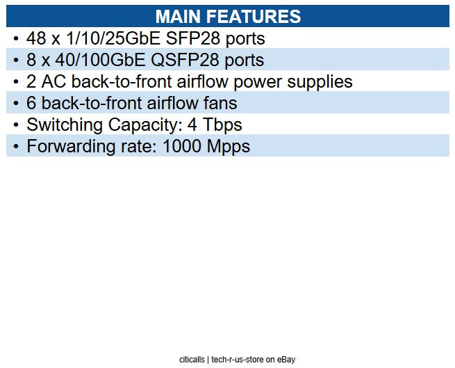 Extreme Networks 7520-48Y-8C-AC-R 7520-48Y with two AC PS six B-F fans